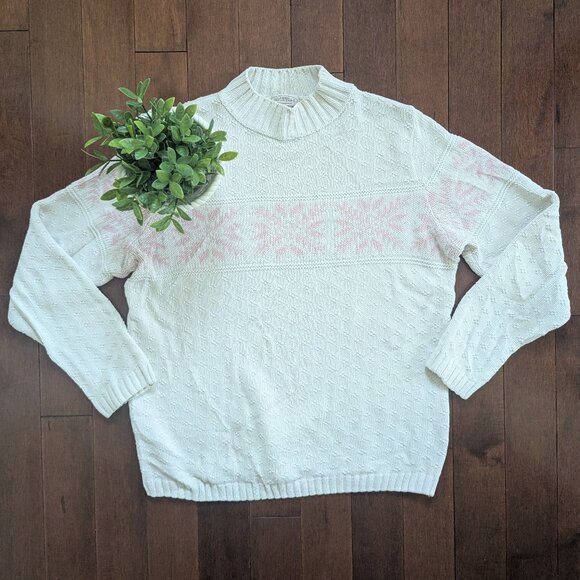 SNOWFLAKE PRINT VINTAGE TURTLENECK SWEATER - Picture 1 of 2